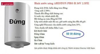 Bình nóng lạnh 50 lít Ariston PRO R 50V